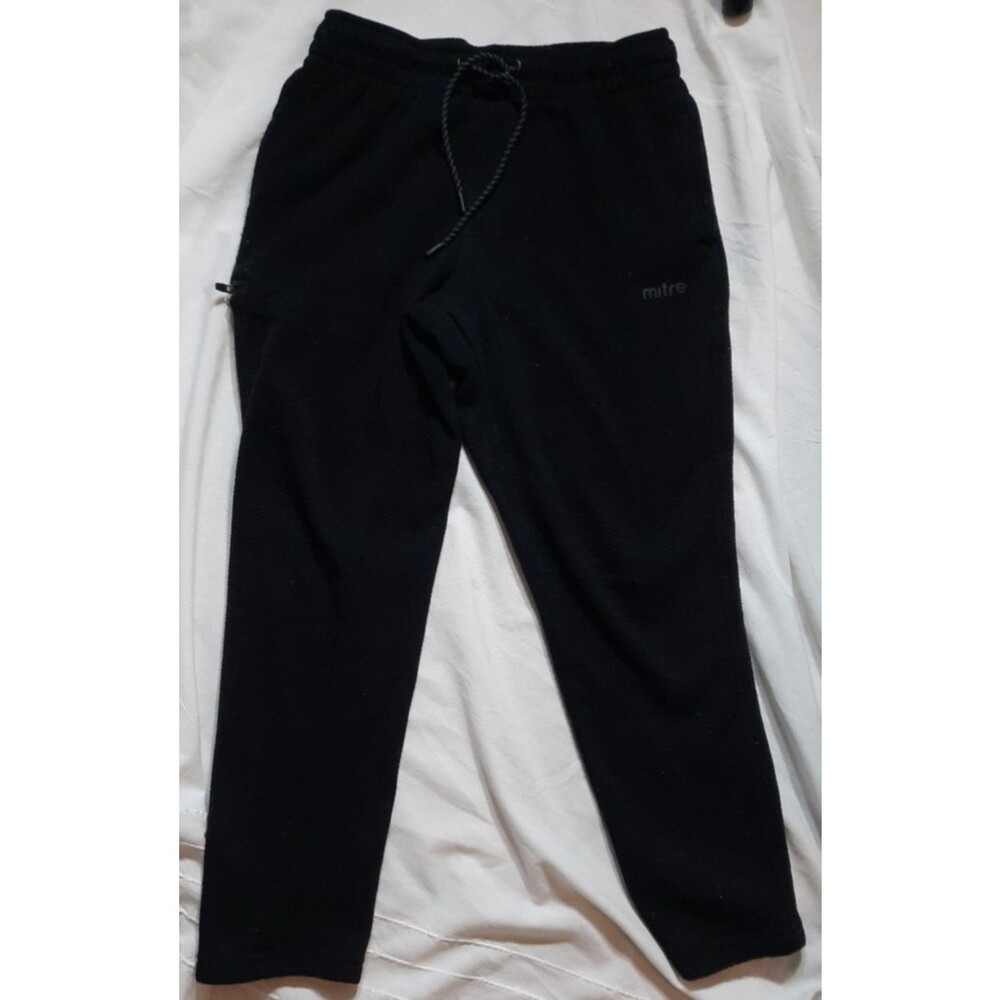 Mitre Men’s Sweatpants, Medium, Black Zipper pocket Drawstring closer